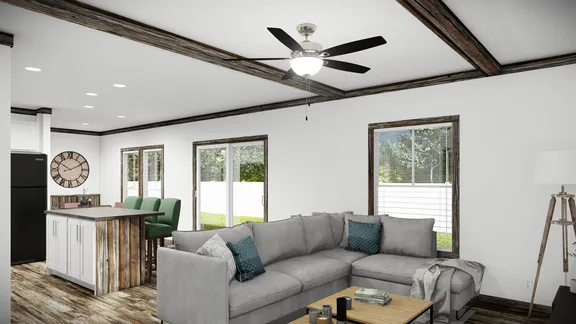 The THE BANDIT Family Room. This Manufactured Mobile Home features 3 bedrooms and 2 baths.