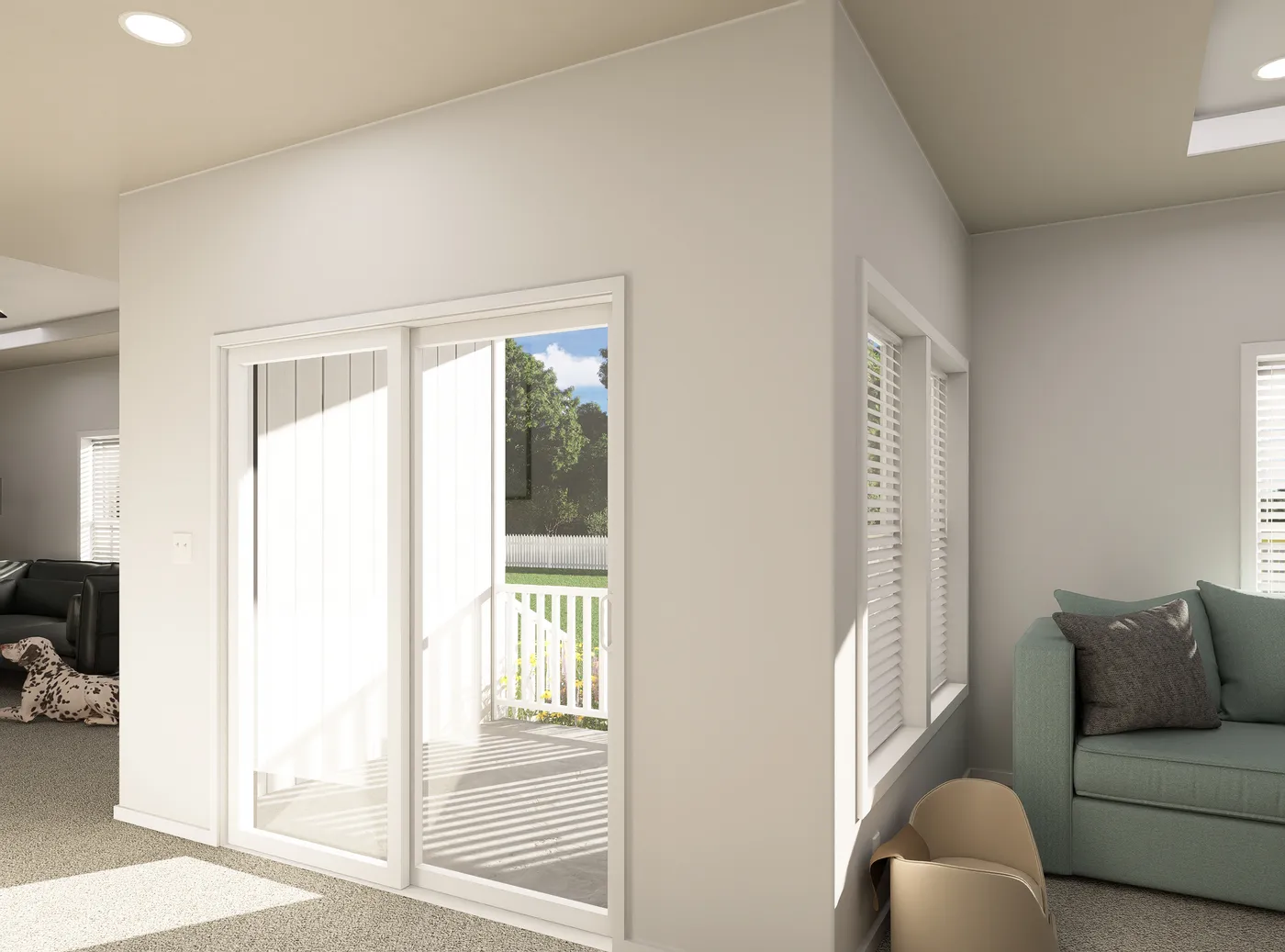 The PREFERRED PLUS CP641F Sun Room. This Manufactured Mobile Home features 3 bedrooms and 2 baths.