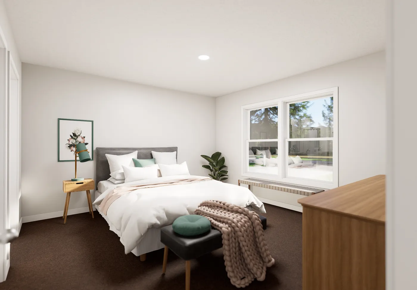 The 5030 IMAGINE Primary Bedroom. This Manufactured Mobile Home features 2 bedrooms and 2 baths.