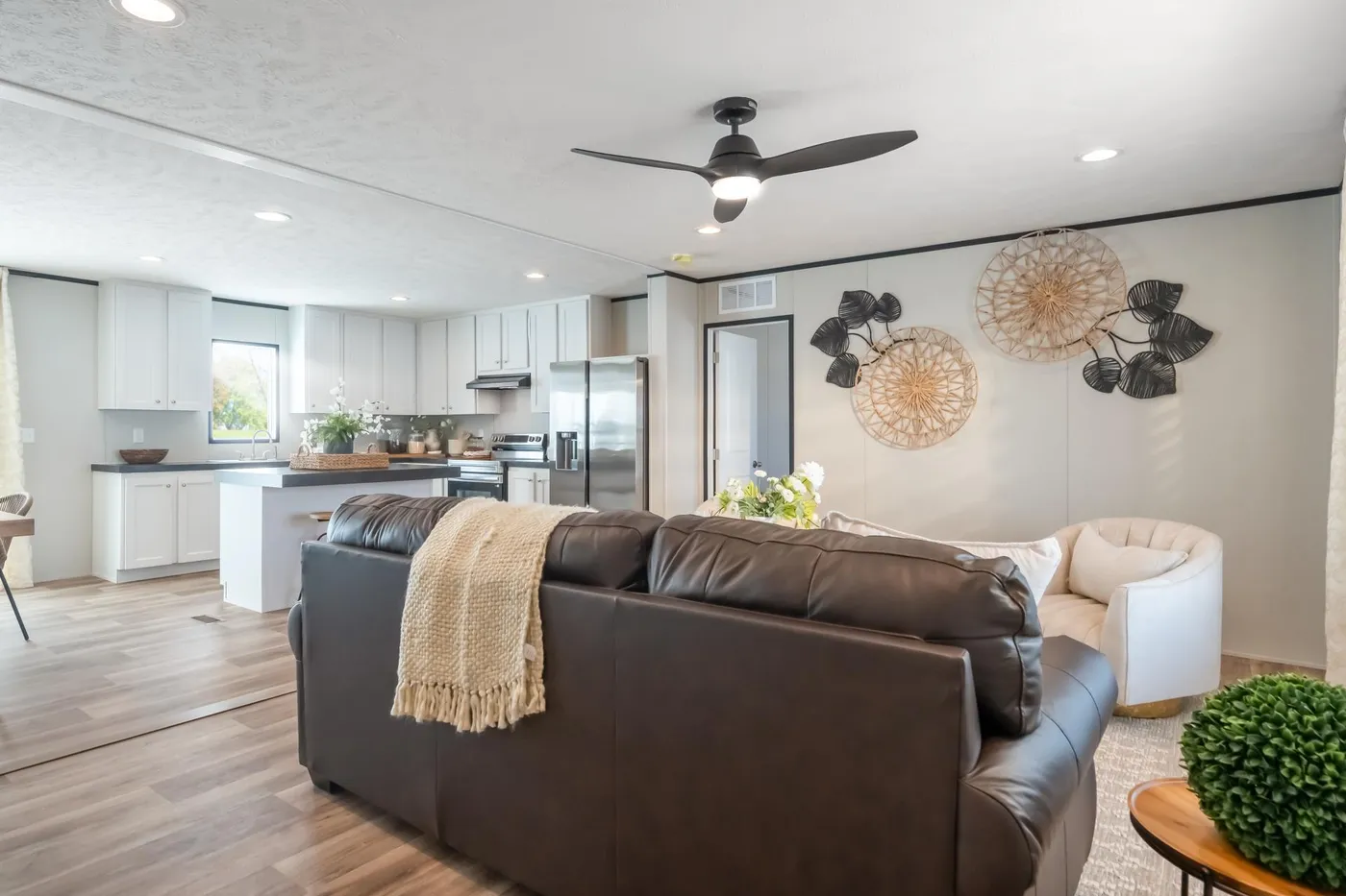The ELEMENT Living Room. This Manufactured Mobile Home features 3 bedrooms and 2 baths.