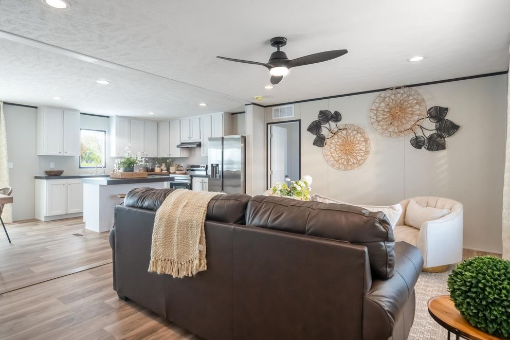 The ELEMENT Living Room. This Manufactured Mobile Home features 3 bedrooms and 2 baths.