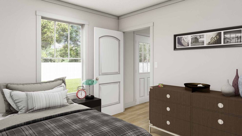 The IMAGINE Bedroom. This Manufactured Mobile Home features 1 bedroom and 1 bath.