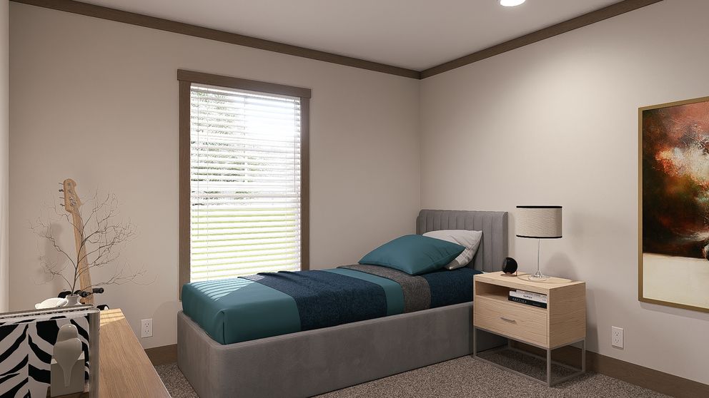 The FARM 3 FLEX Guest Bedroom. This Manufactured Mobile Home features 3 bedrooms and 2 baths.