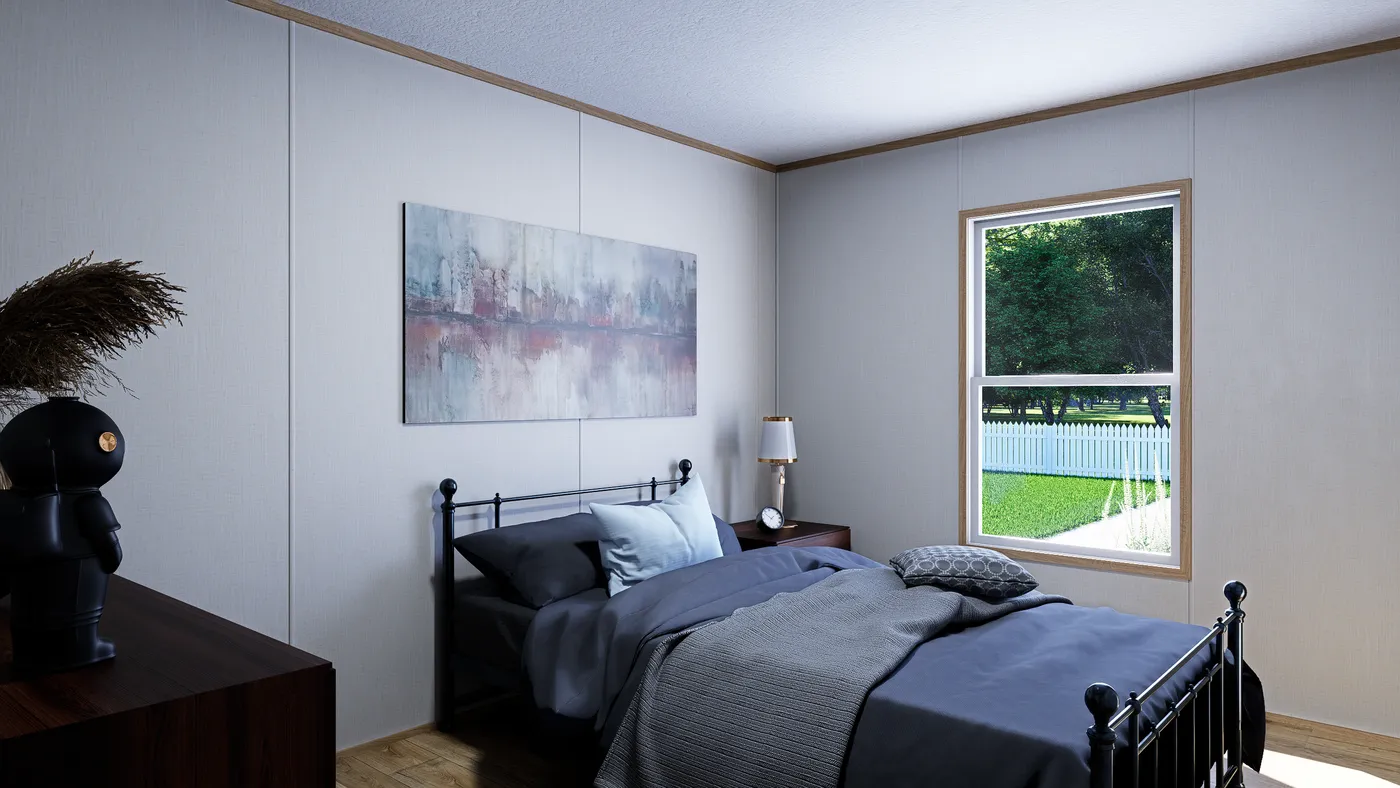 The ELEMENT Guest Bedroom. This Manufactured Mobile Home features 3 bedrooms and 2 baths.