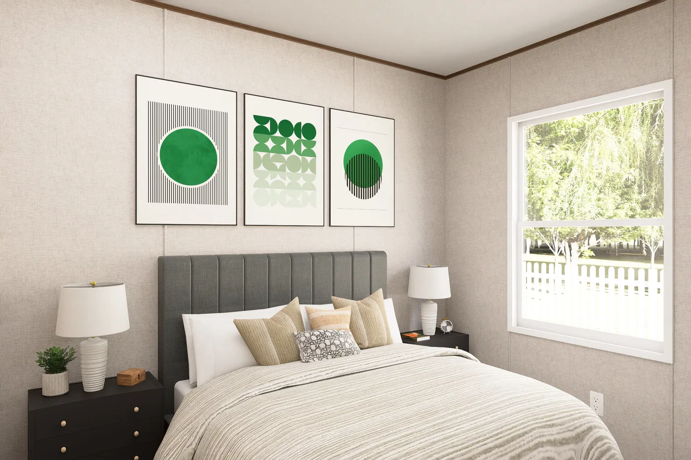 The HICKORY Guest Bedroom. This Manufactured Mobile Home features 3 bedrooms and 2 baths.