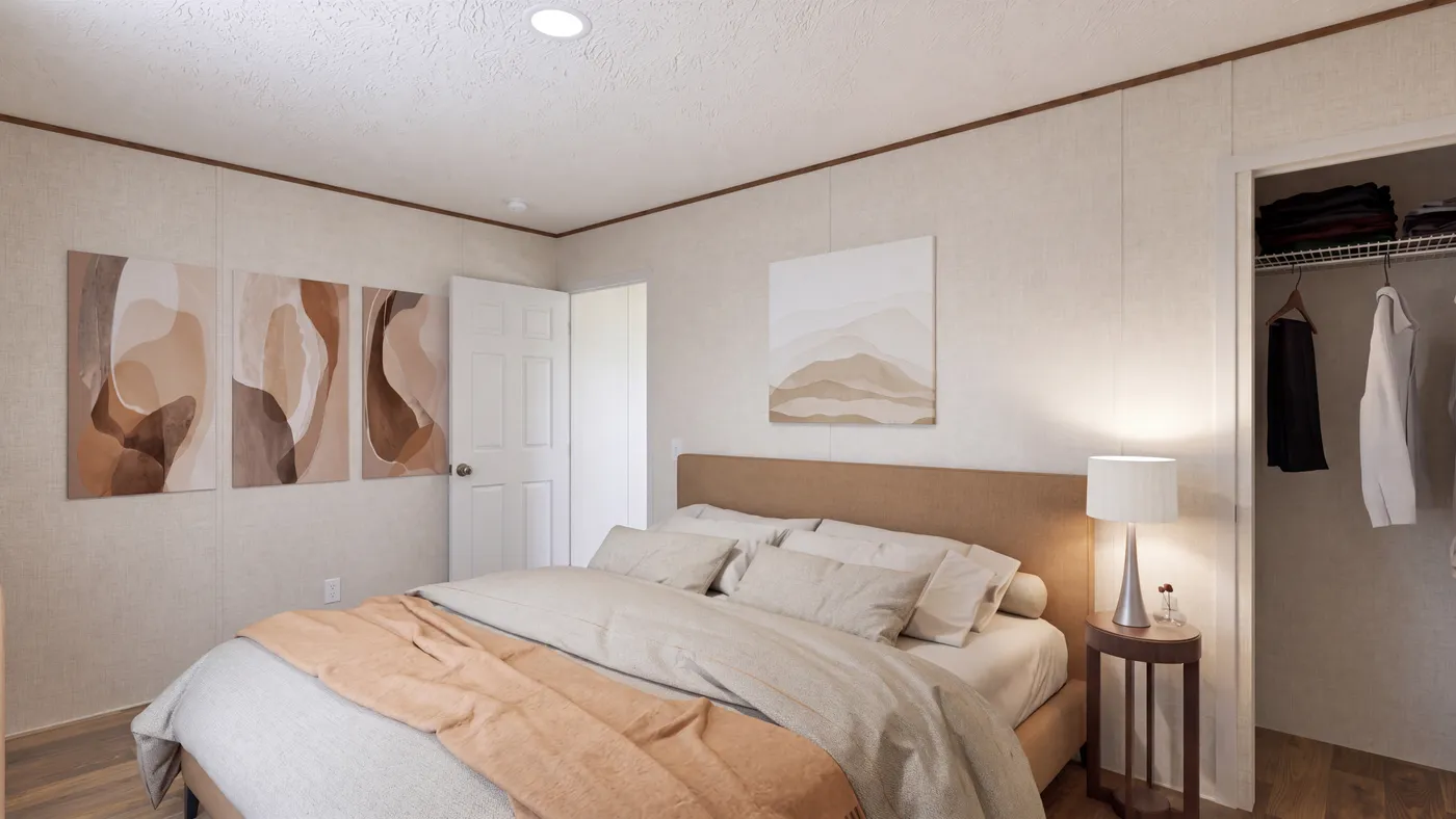 The MAGNOLIA Guest Bedroom. This Manufactured Mobile Home features 3 bedrooms and 2 baths.
