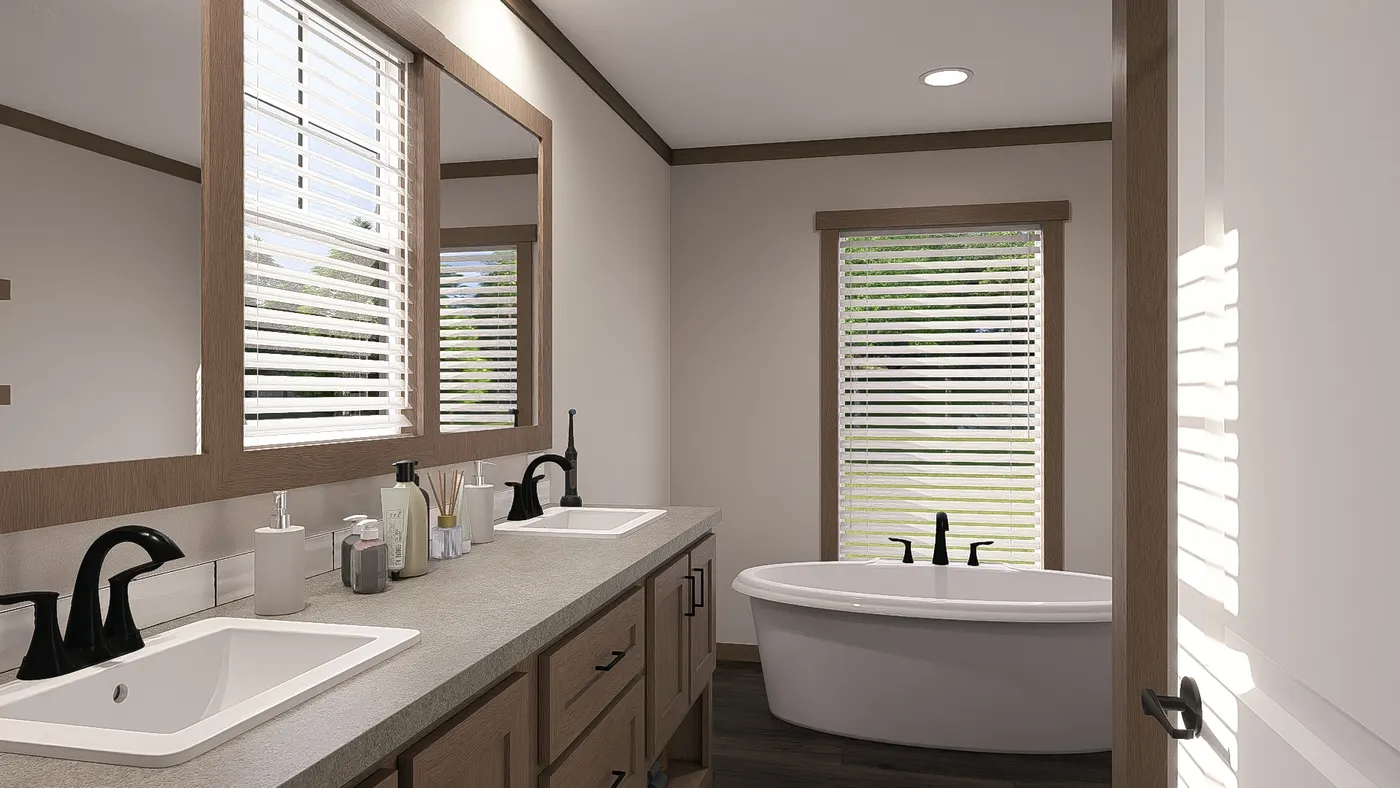 The ISABELLA Primary Bathroom. This Manufactured Mobile Home features 3 bedrooms and 2 baths.