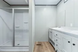 The SELECT 16602S Primary Bathroom. This Manufactured Mobile Home features 2 bedrooms and 2 baths.