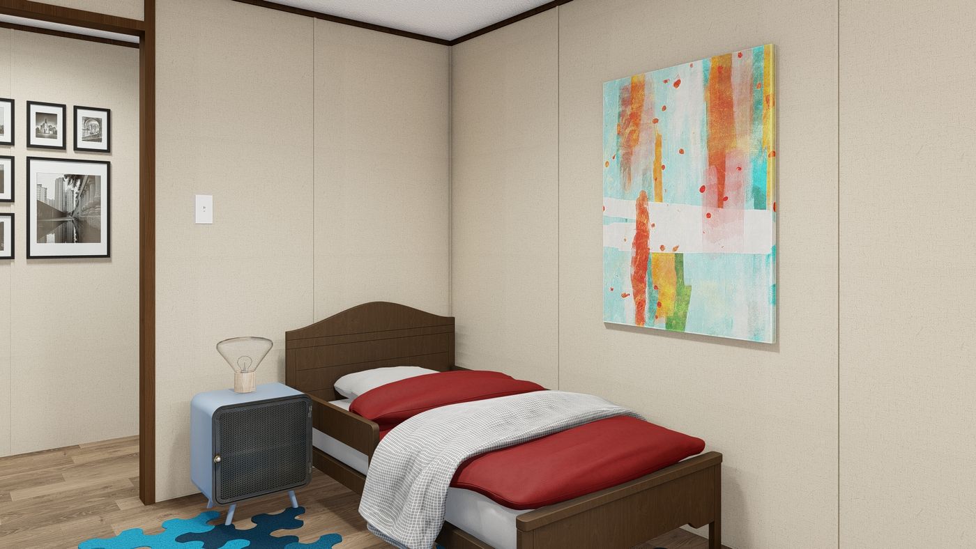 The ELATION Bedroom. This Manufactured Mobile Home features 3 bedrooms and 2 baths.