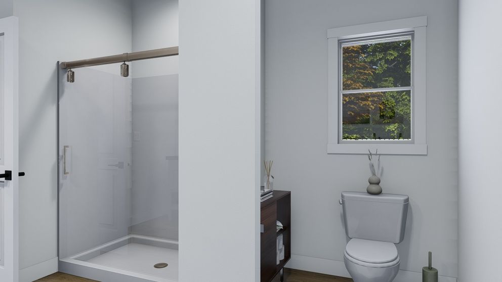 The BRYCE Primary Bathroom. This Manufactured Mobile Home features 3 bedrooms and 2 baths.