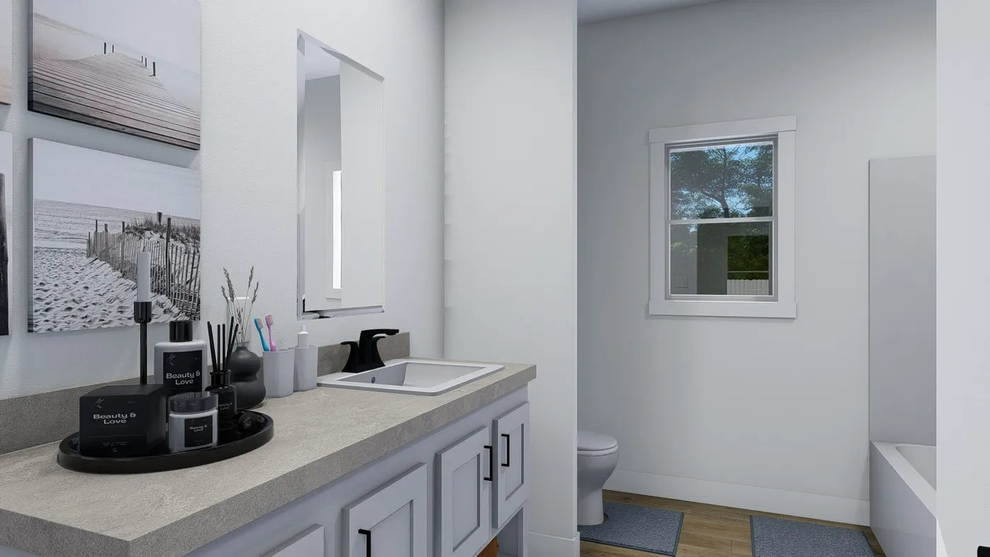The GRAND Primary Bathroom. This Manufactured Mobile Home features 4 bedrooms and 3 baths.