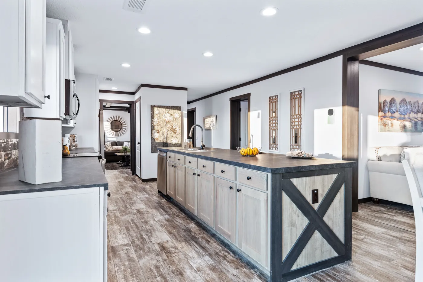 The BOUJEE XL Kitchen. This Manufactured Mobile Home features 4 bedrooms and 3 baths.