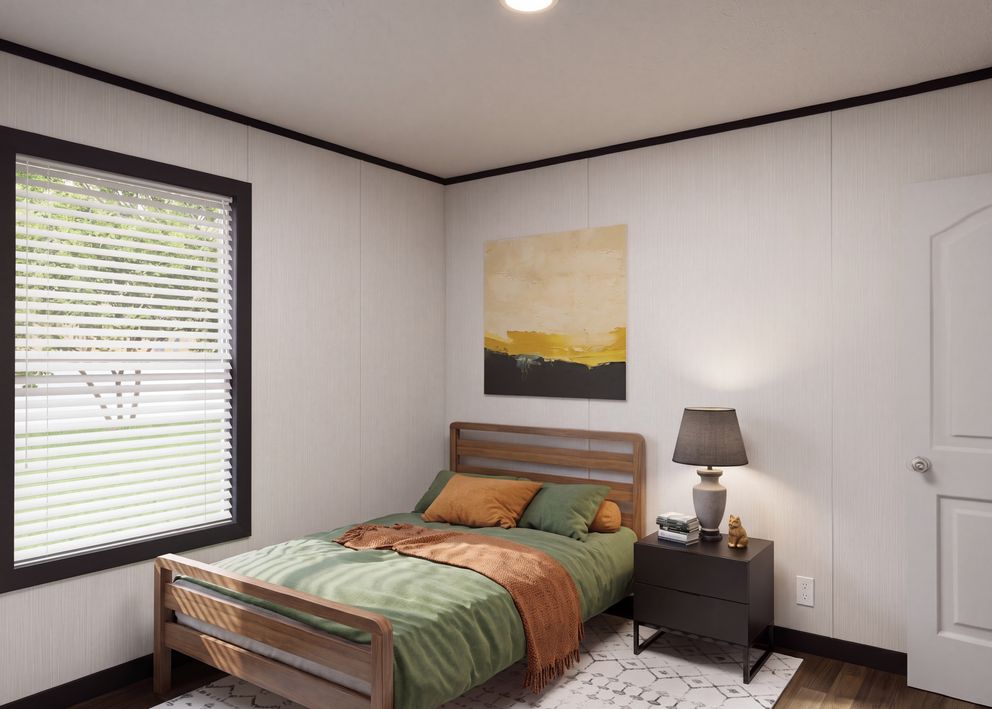 The THE FUSION 32H Bedroom. This Manufactured Mobile Home features 5 bedrooms and 3 baths.