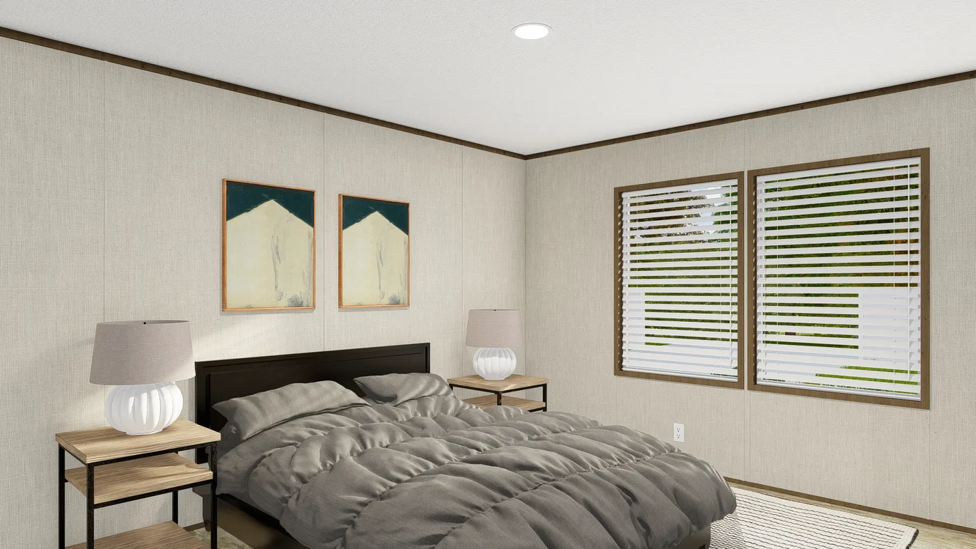 The GRAND LIVING 64 Bedroom. This Manufactured Mobile Home features 3 bedrooms and 2 baths.