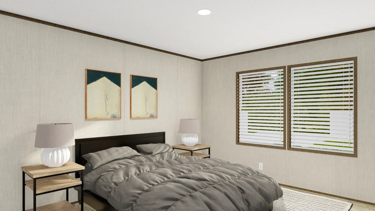 The GRAND LIVING 64 Bedroom. This Manufactured Mobile Home features 3 bedrooms and 2 baths.