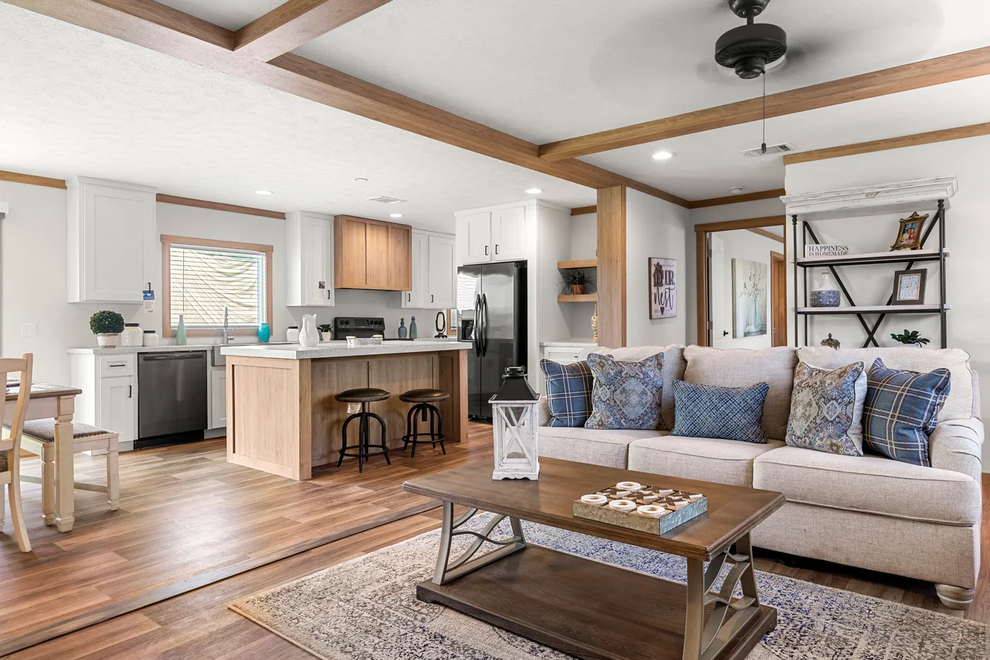 The LIZZIE Living Room. This Manufactured Mobile Home features 3 bedrooms and 2 baths.