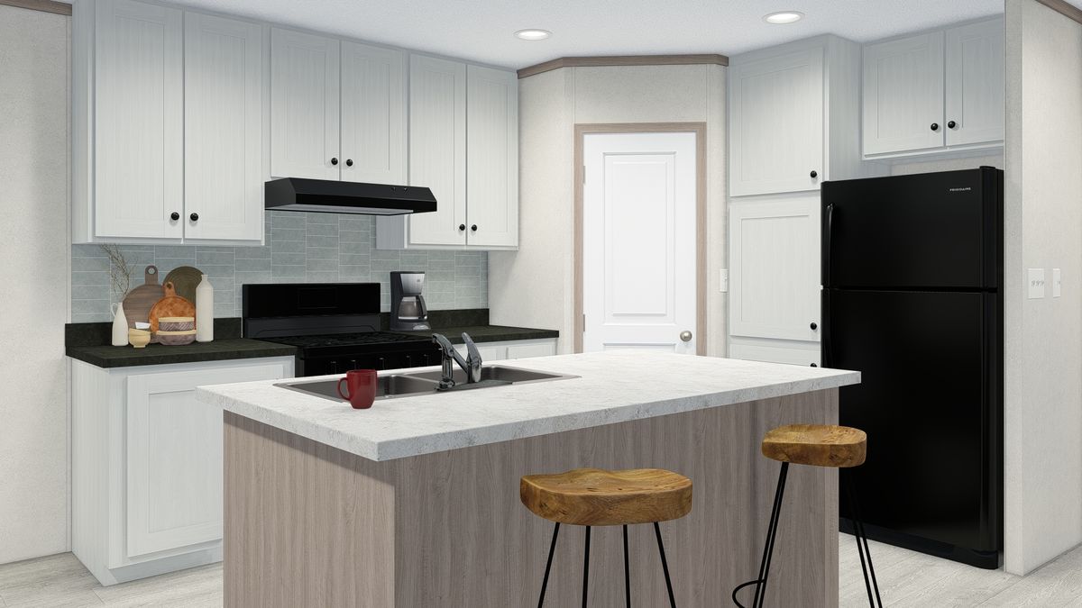 The 4828-5783 THE PULSE Kitchen. This Manufactured Mobile Home features 3 bedrooms and 2 baths.