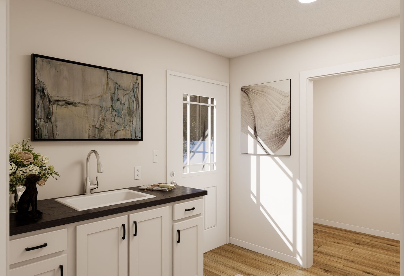 The PIONEER ST 6030-MS064 SECT Scullery Room. This Manufactured Mobile Home features 3 bedrooms and 2 baths.