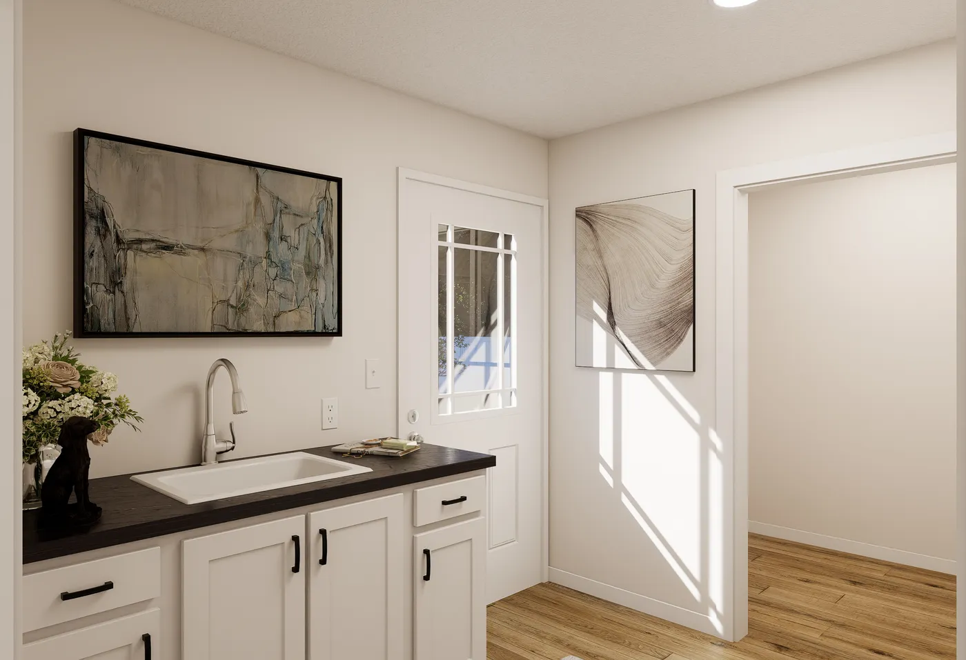The PIONEER ST 6030-MS064 SECT Scullery Room. This Manufactured Mobile Home features 3 bedrooms and 2 baths.