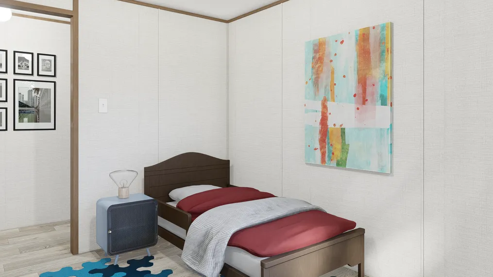 The ELATION Guest Bedroom. This Manufactured Mobile Home features 3 bedrooms and 2 baths.