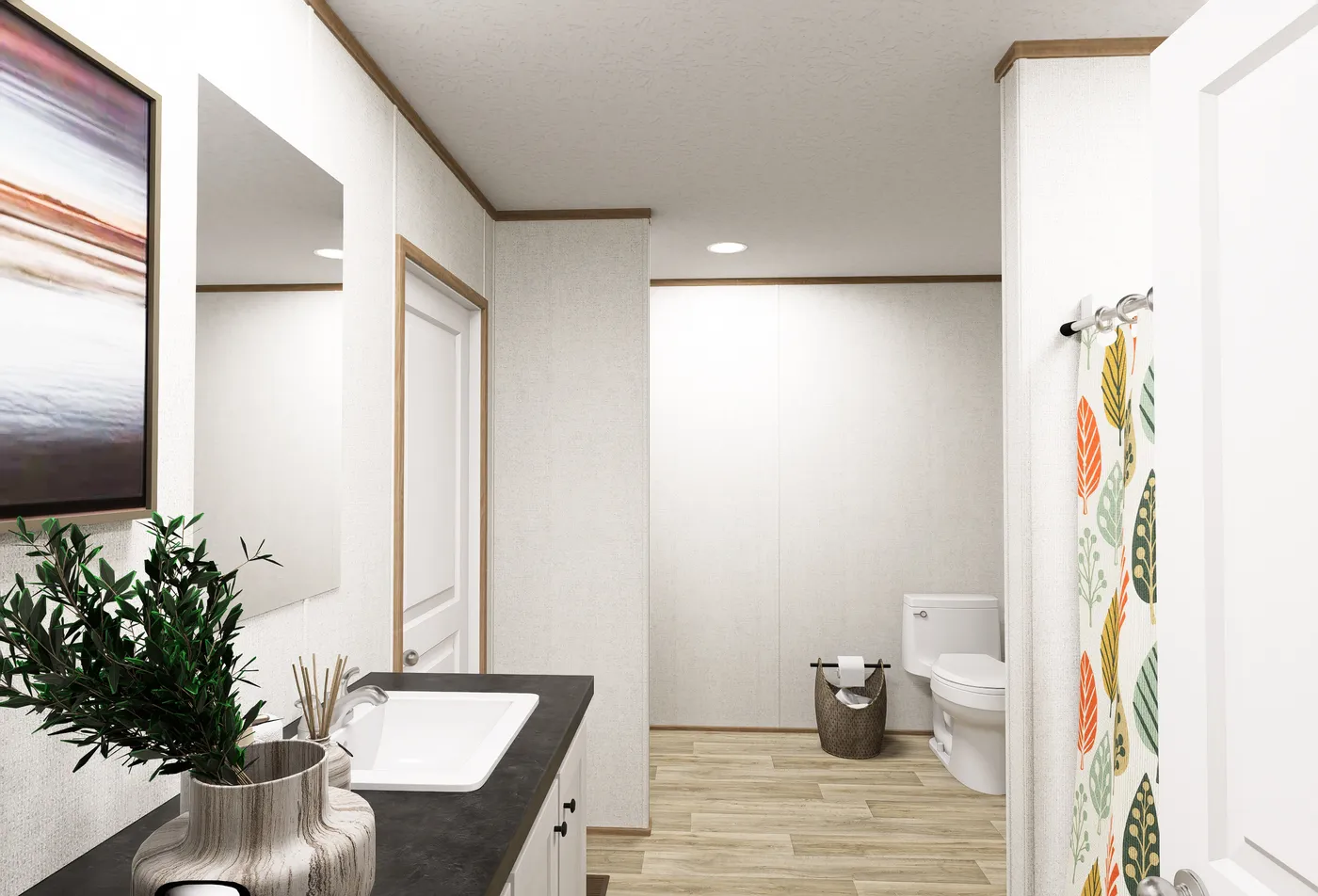 The ELEMENT Primary Bathroom. This Manufactured Mobile Home features 3 bedrooms and 2 baths.
