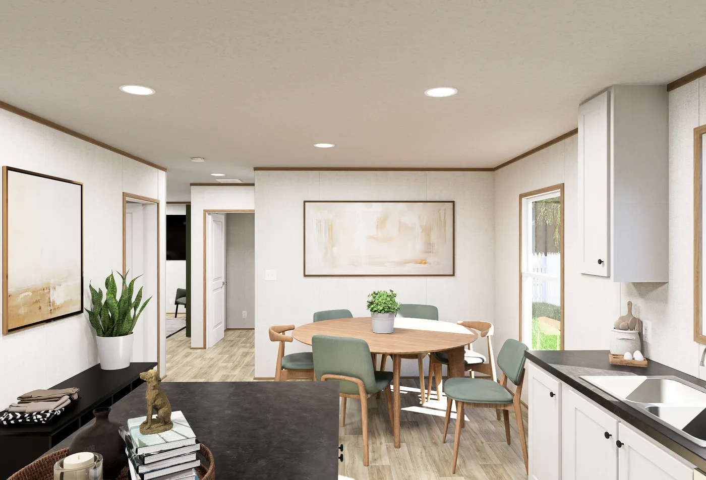 The HAVEN Dining Area. This Manufactured Mobile Home features 3 bedrooms and 2 baths.