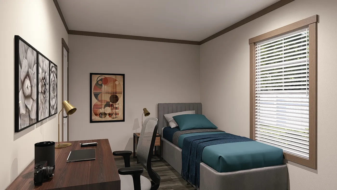 The LEXI Guest Bedroom. This Manufactured Mobile Home features 3 bedrooms and 2 baths.