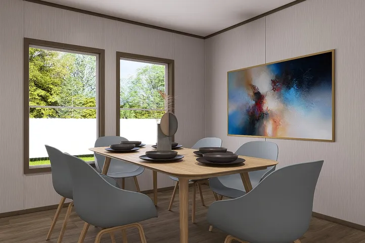The CROCKETT Dining Room. This Manufactured Mobile Home features 3 bedrooms and 2 baths.
