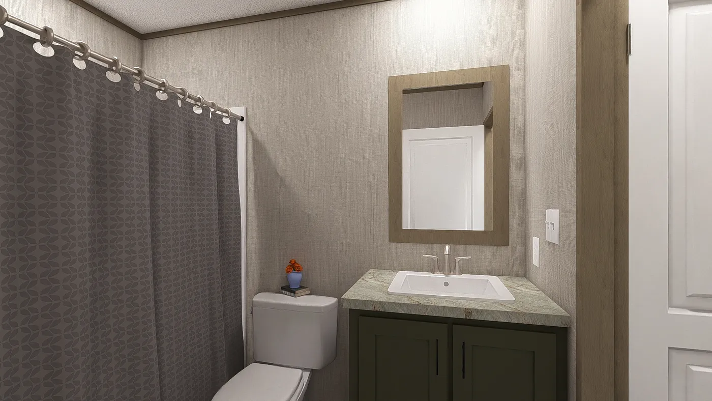 The TUSCANY Guest Bathroom. This Manufactured Mobile Home features 2 bedrooms and 2 baths.