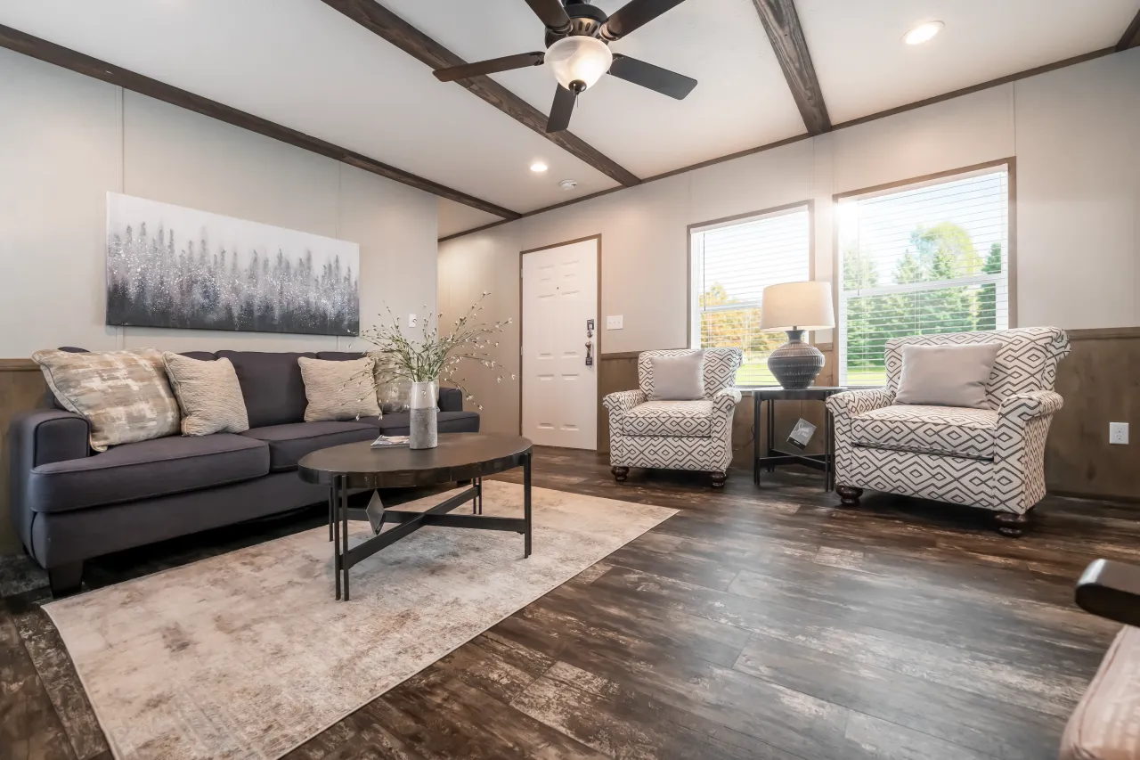 The ANNIVERSARY ENTERTAINER Exterior. This Manufactured Mobile Home features 3 bedrooms and 2 baths.