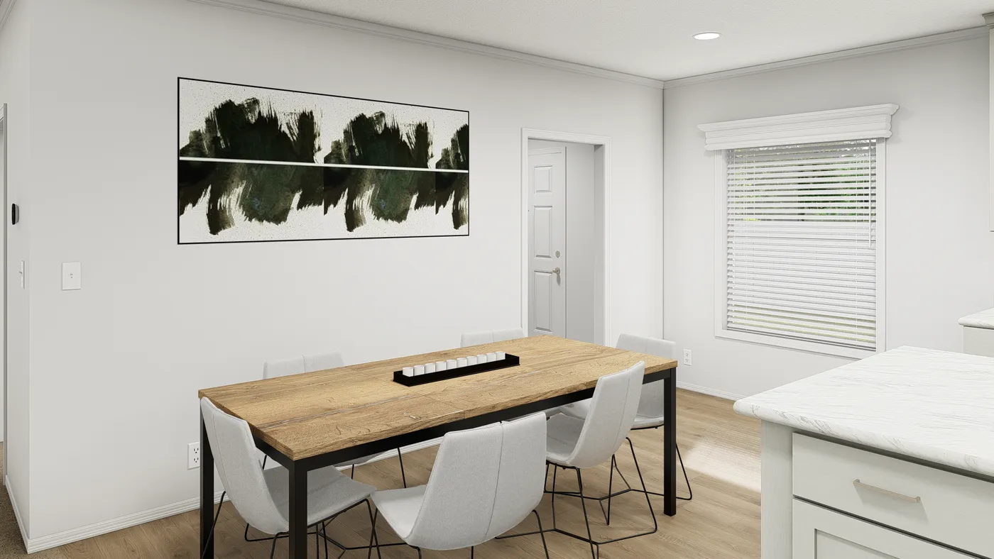 The TU3068A Dining Room. This Manufactured Mobile Home features 4 bedrooms and 2 baths.