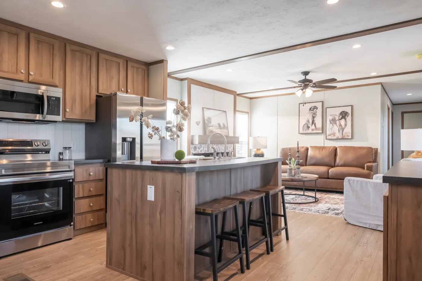 The SEAS THE DAY Kitchen. This Manufactured Mobile Home features 3 bedrooms and 2 baths.