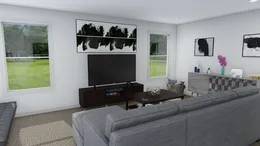 The RISING SUN Living Room. This Manufactured Mobile Home features 2 bedrooms and 2 baths.