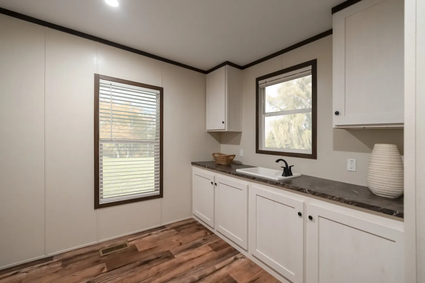 The MOUNTAIN VIEW Utility Room. This Manufactured Mobile Home features 3 bedrooms and 2 baths.