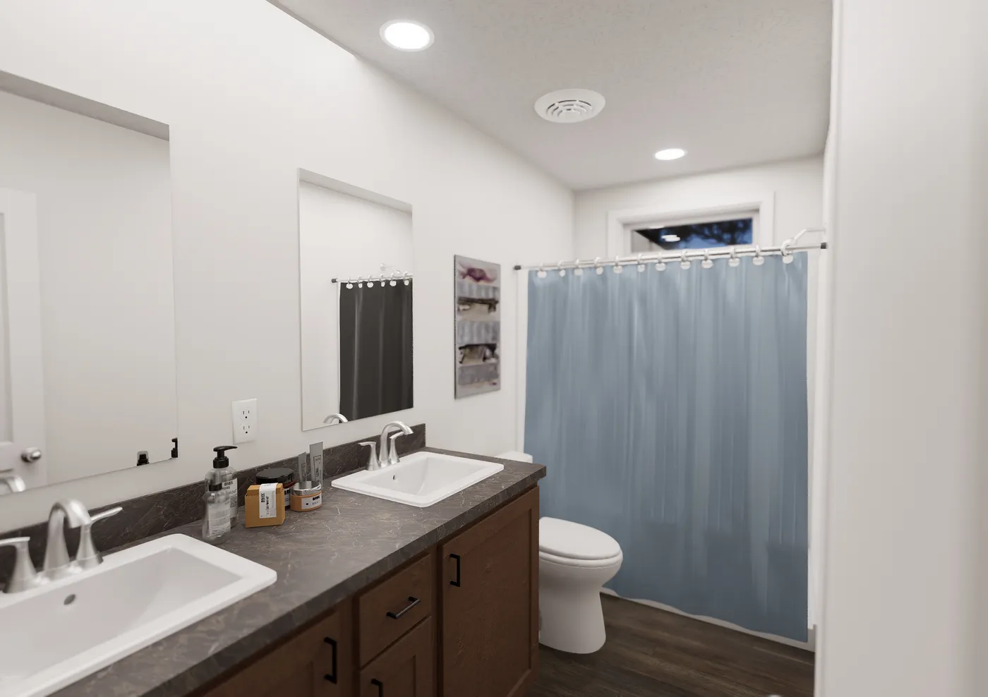 The 5036 IMAGINE Guest Bathroom. This Manufactured Mobile Home features 3 bedrooms and 2 baths.