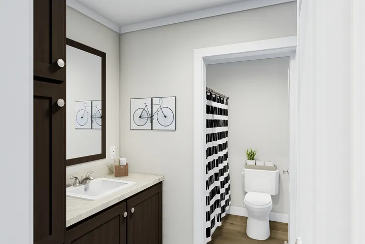 The TAHOE 3272A Guest Bathroom. This Manufactured Mobile Home features 3 bedrooms and 2 baths.