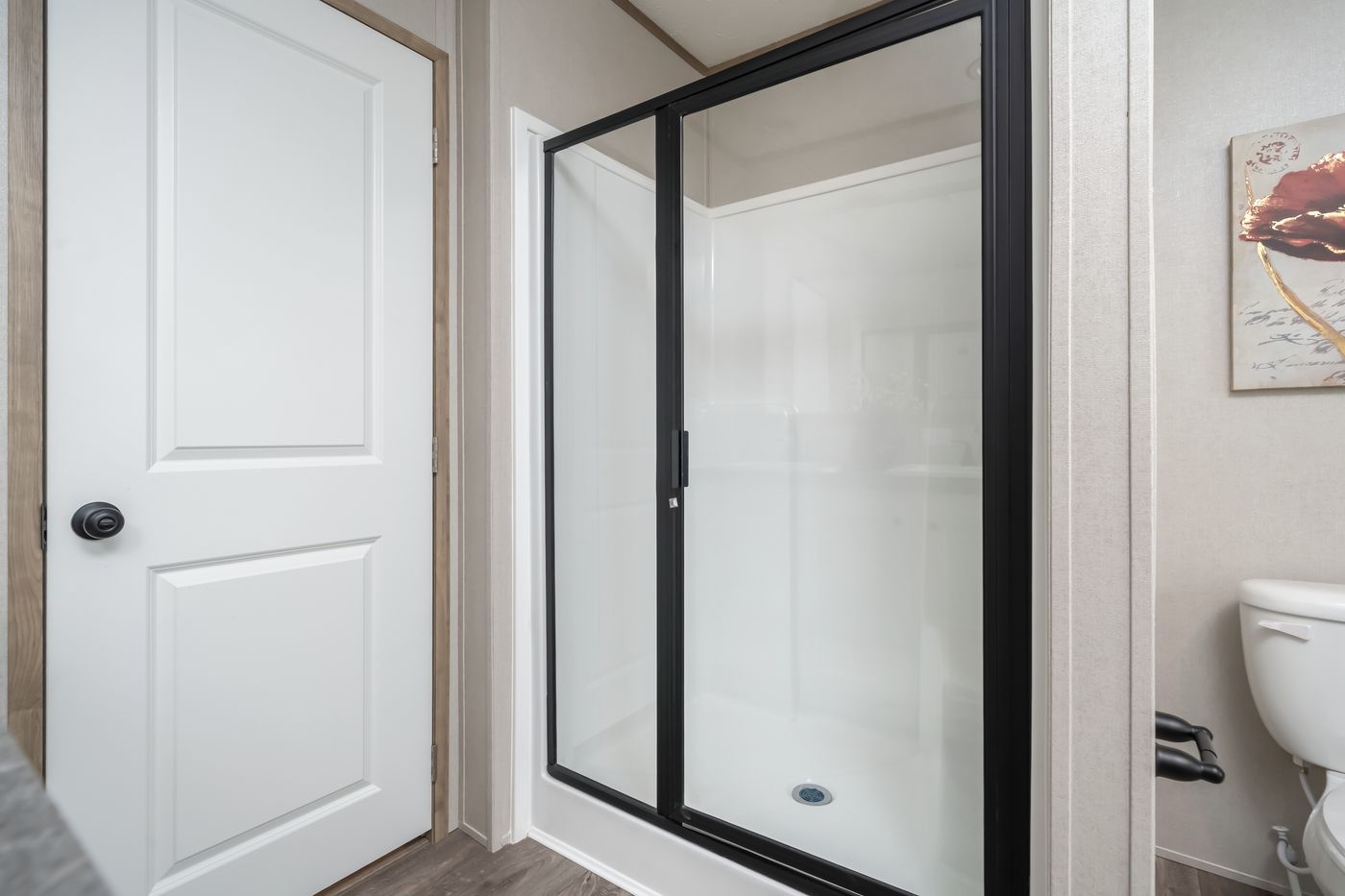 The PT 78 Primary Bathroom. This Manufactured Mobile Home features 3 bedrooms and 2 baths.