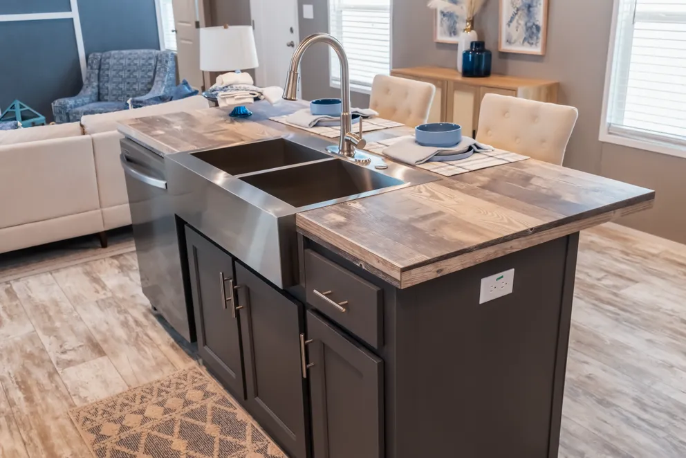 The LIBERTY Kitchen. This Manufactured Mobile Home features 3 bedrooms and 2 baths.