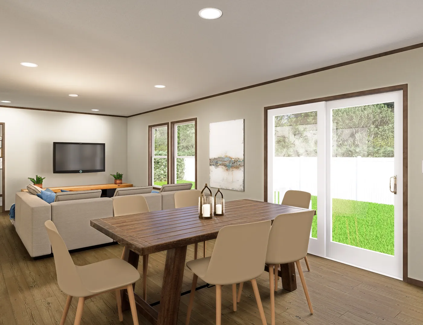 The MOROCCO Dining Room. This Manufactured Mobile Home features 4 bedrooms and 2 baths.