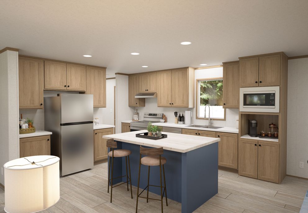 The THE MOUNTAINEER 68 Kitchen. This Manufactured Mobile Home features 4 bedrooms and 2 baths.