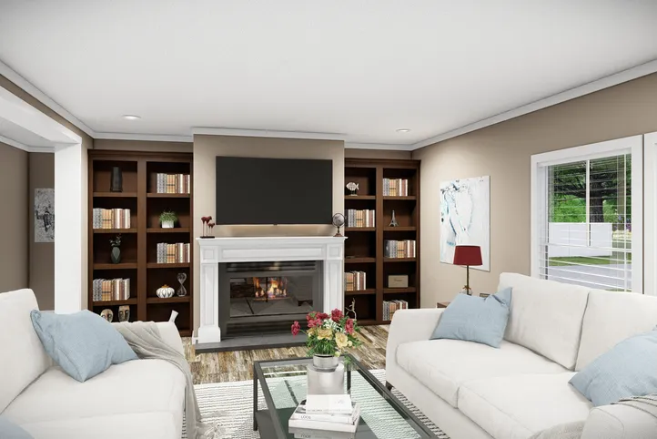 The THE LLOYD II Living Room. This Manufactured Mobile Home features 3 bedrooms and 2 baths.