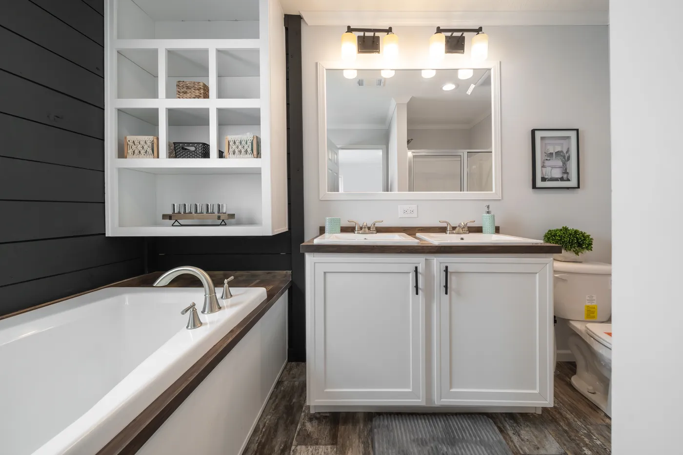 The THE MERCER Primary Bathroom. This Manufactured Mobile Home features 3 bedrooms and 2 baths.