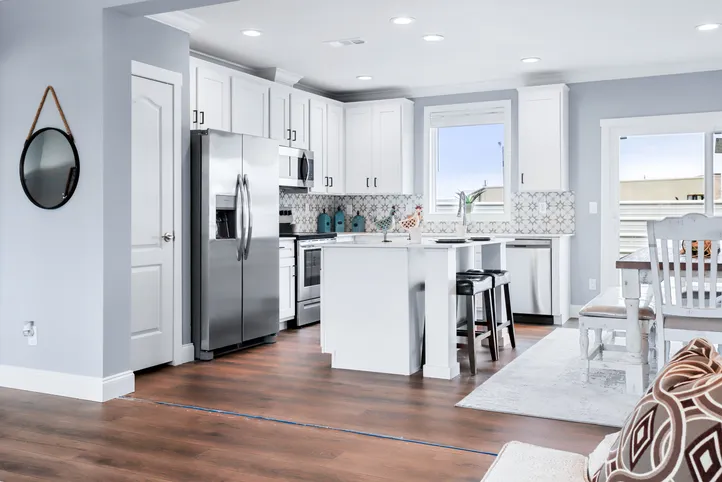 The THE ATLAS Kitchen. This Manufactured Mobile Home features 4 bedrooms and 3 baths.