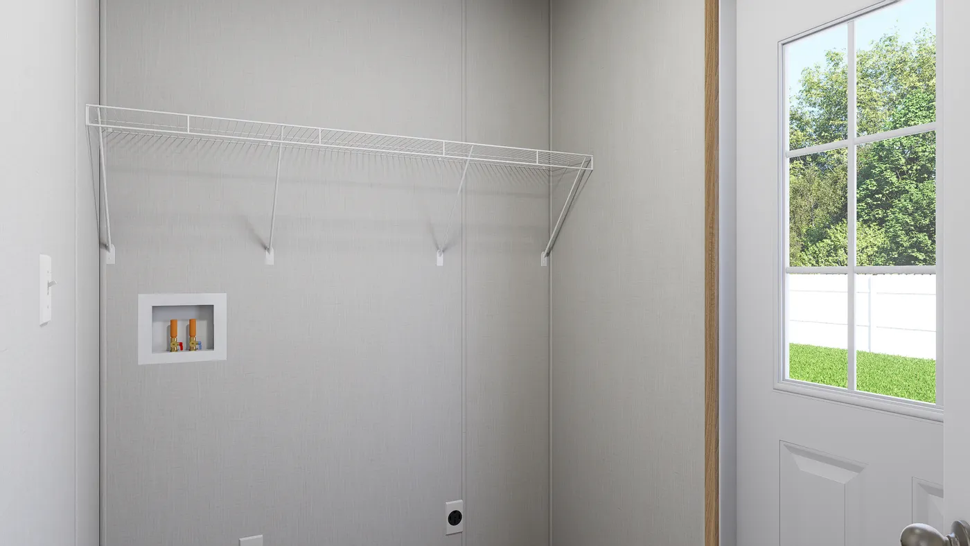 The ATLAS Utility Room. This Manufactured Mobile Home features 2 bedrooms and 2 baths.
