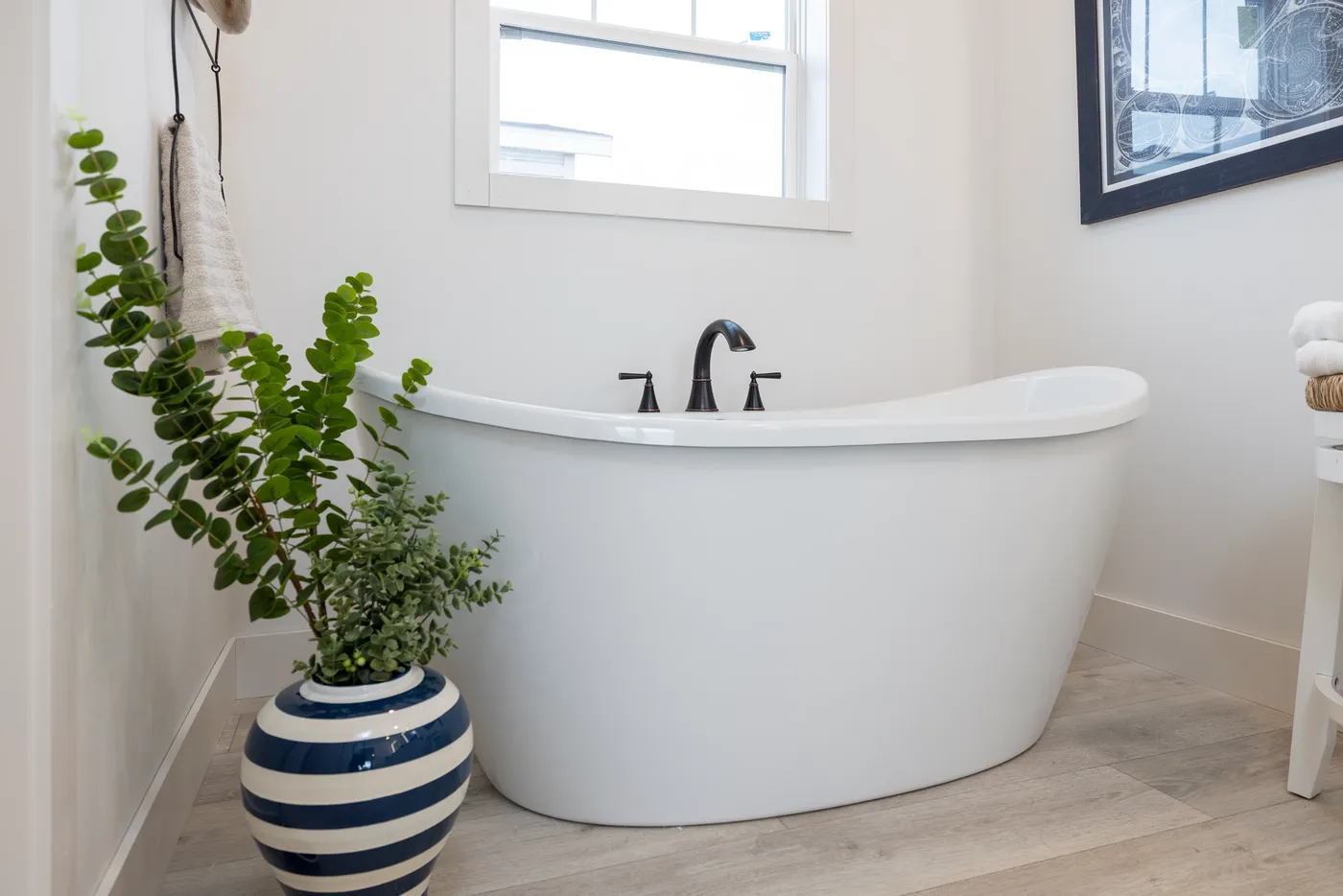 The WINSTON Primary Bathroom. This Manufactured Mobile Home features 3 bedrooms and 2 baths.