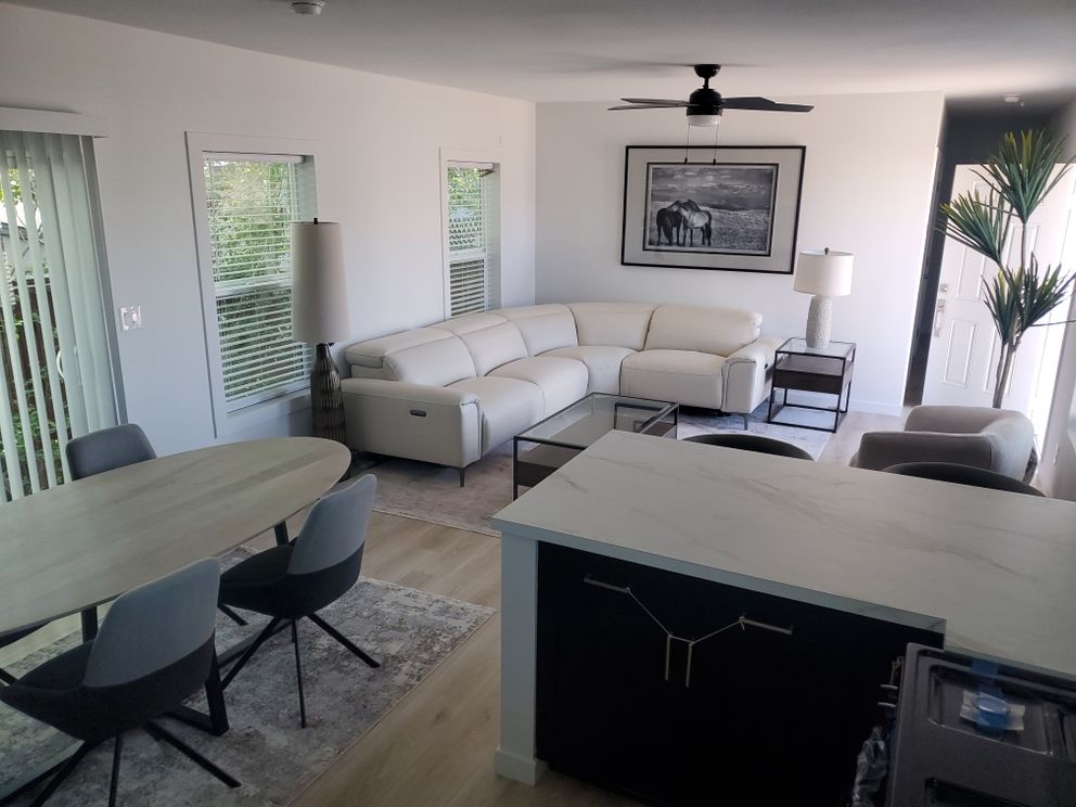 The SUNRISE 68 Dining Area. This Manufactured Mobile Home features 2 bedrooms and 2 baths.