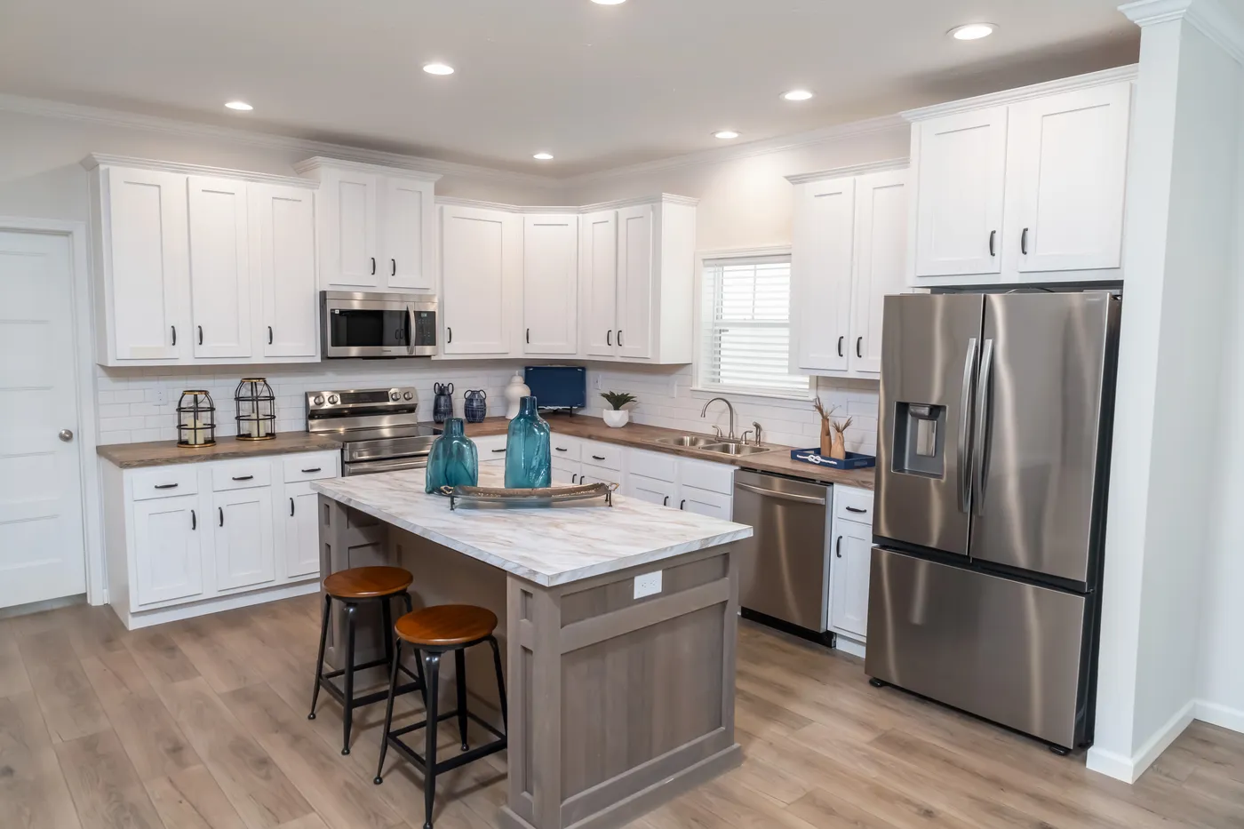 The 3533 THE BROOK MOD Kitchen. This Modular Home features 3 bedrooms and 2 baths.