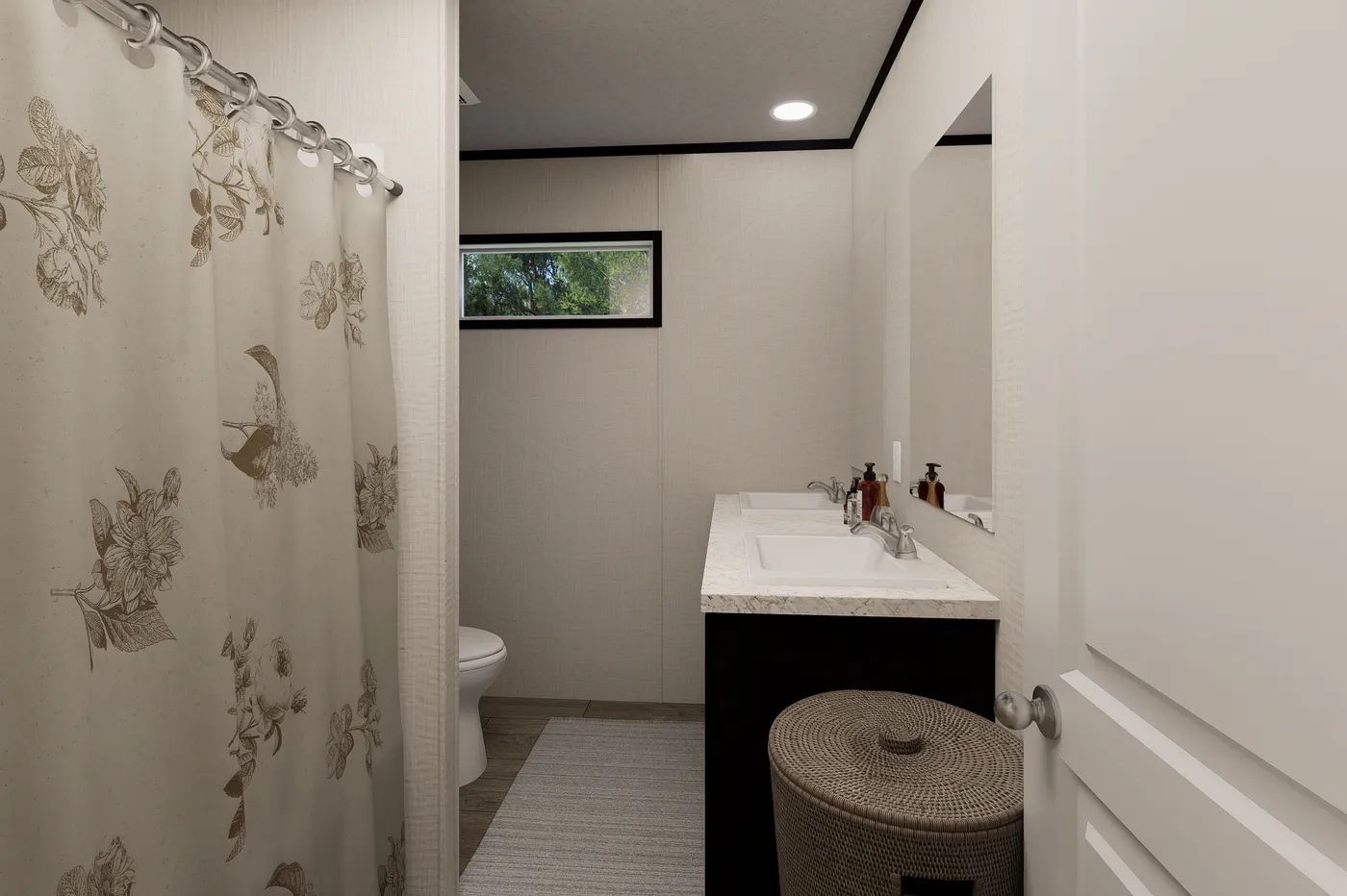 The ULTRA FLEX HERCULES 28X68 3BR Guest Bathroom. This Manufactured Mobile Home features 3 bedrooms and 2 baths.