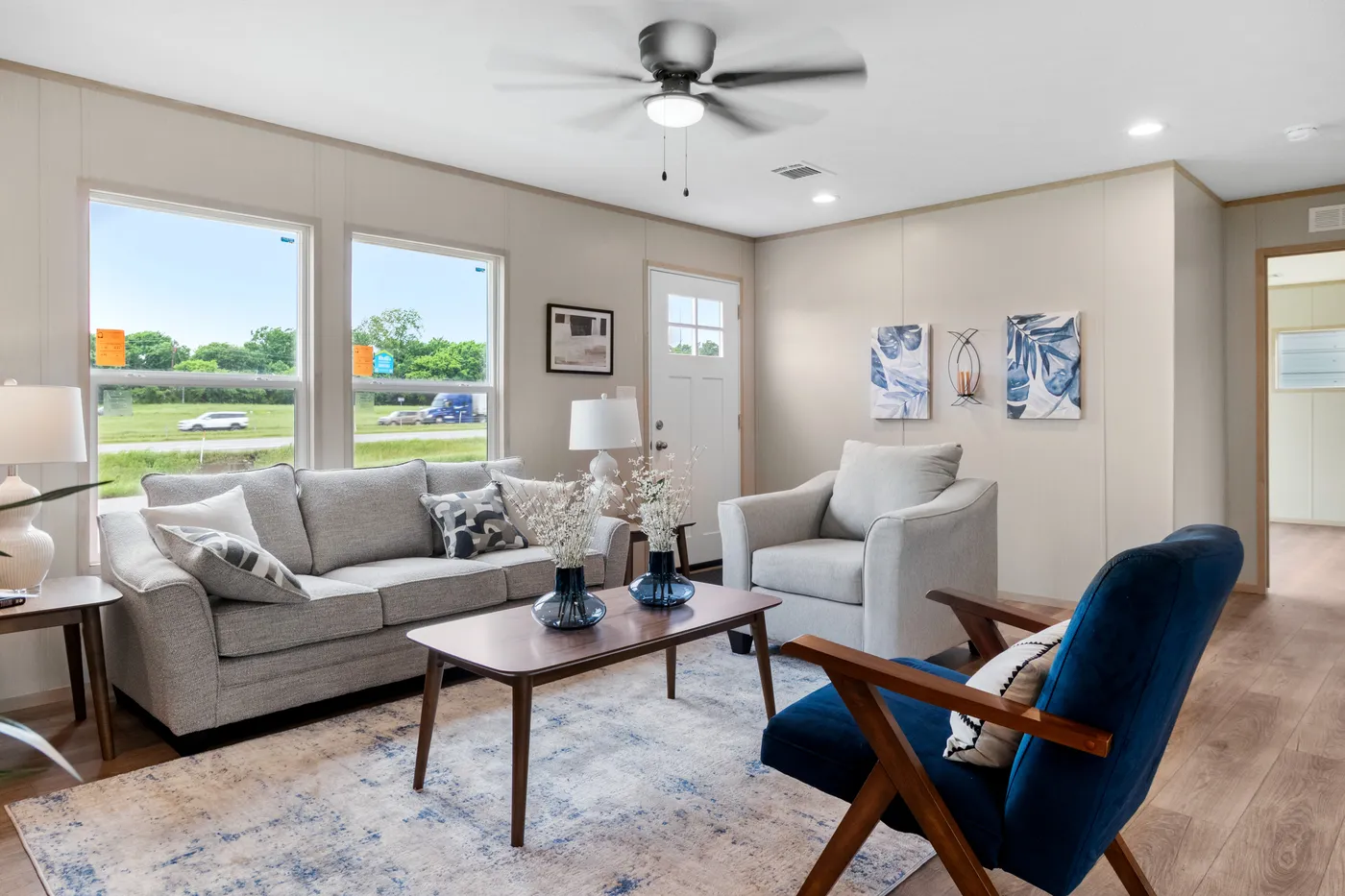 The FIJI Living Room. This Manufactured Mobile Home features 3 bedrooms and 2 baths.