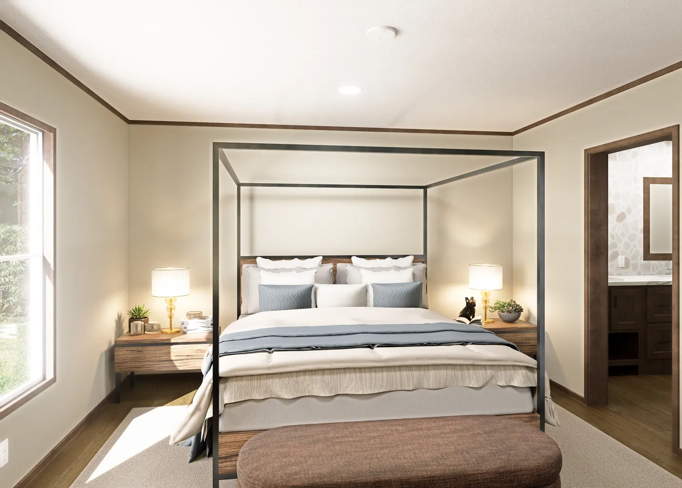 The DESOTO Primary Bedroom. This Manufactured Mobile Home features 3 bedrooms and 2 baths.